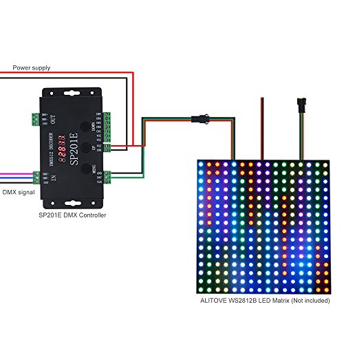 SP201E Addressable RGB Digital Pixel SPI Signal to DMX512 LED Decoder Controller Work With WS2811 WS2815 SK6812 LED Strip Lights
